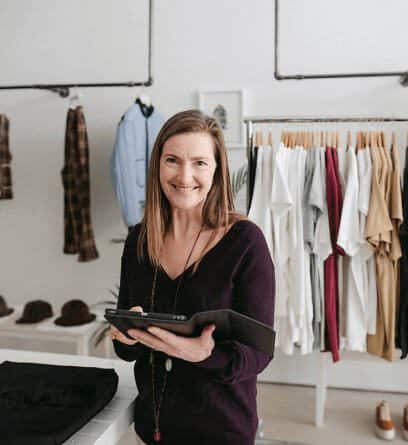 Australian business owner with computer tablet
